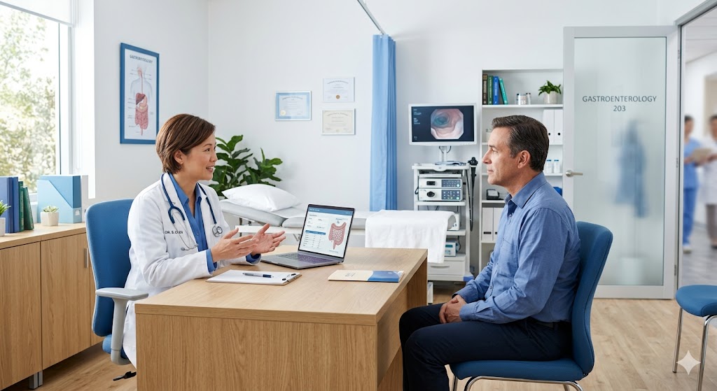 Consulta médica gastroenterológica